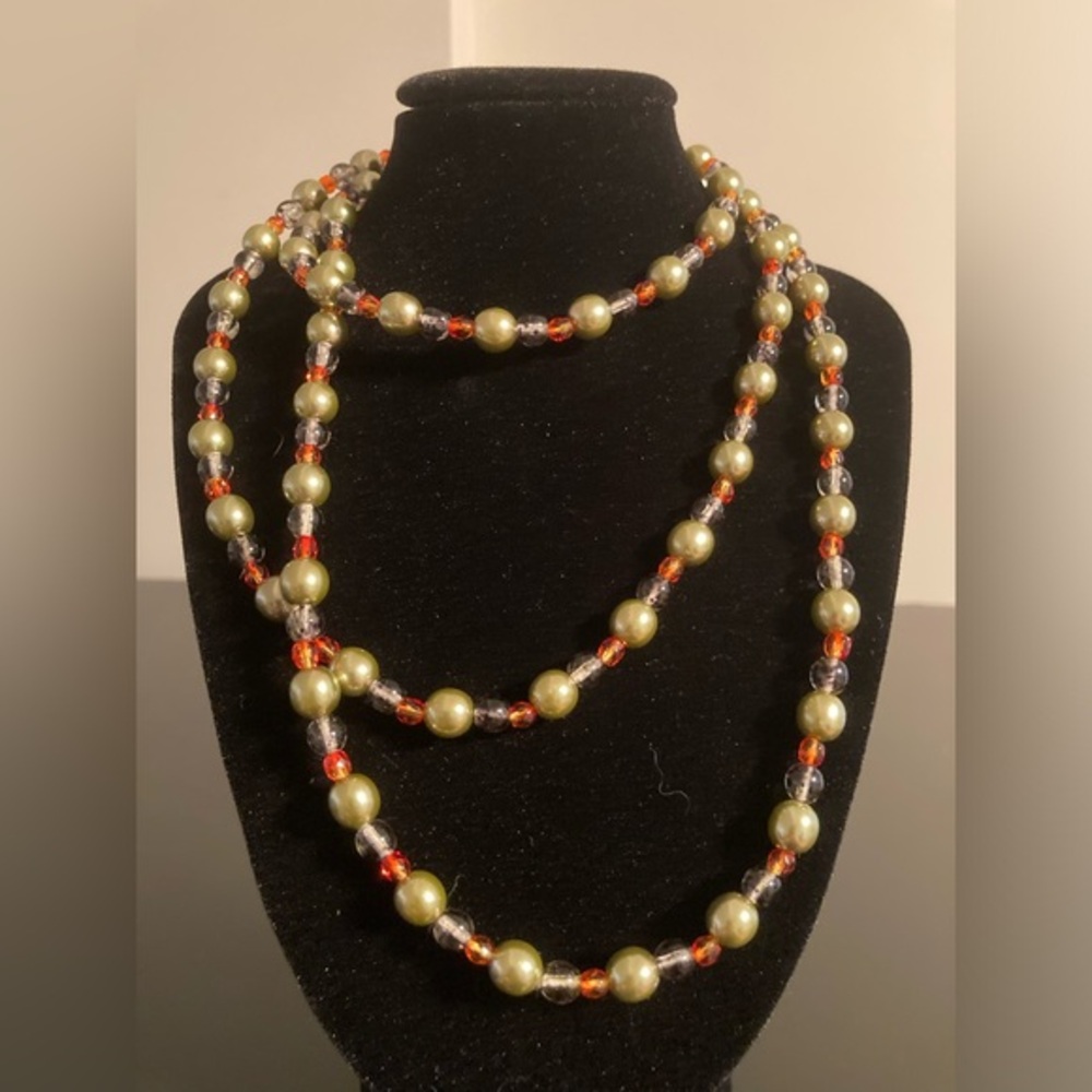 Macy’s Golden and red beaded necklace